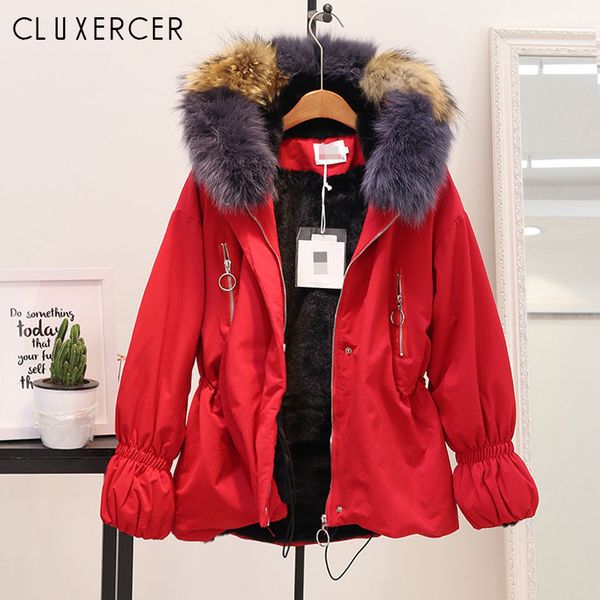 natural real fur collar hooded winter jacket women korean casual loose adjustable waist thicken flocking warm parkas outwear, Black
natural real fur collar hooded winter jacket women korean casual loose adjustable waist thicken flocking warm parkas outwear, Black