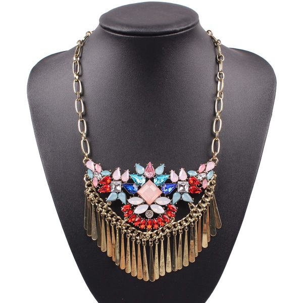 2019 new arrival design fashion brand colorful crystal necklace for women gold color chain chunky statement necklace, Silver
2019 new arrival design fashion brand colorful crystal necklace for women gold color chain chunky statement necklace, Silver