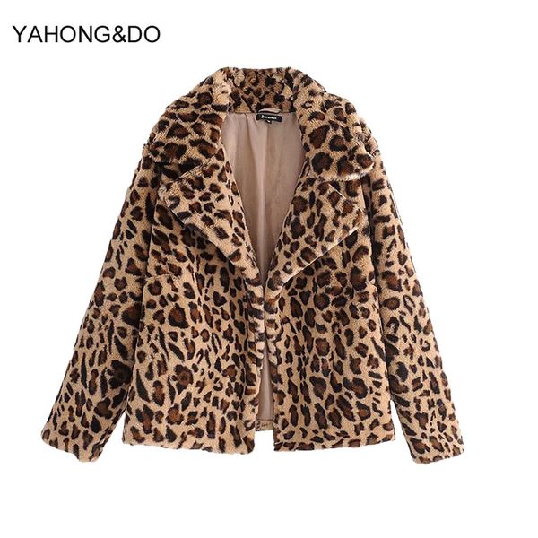 2019 faux fur coat women warm outwear turn-down collar leopard printed thick wonter coat femme loose cardigans, Black
2019 faux fur coat women warm outwear turn-down collar leopard printed thick wonter coat femme loose cardigans, Black