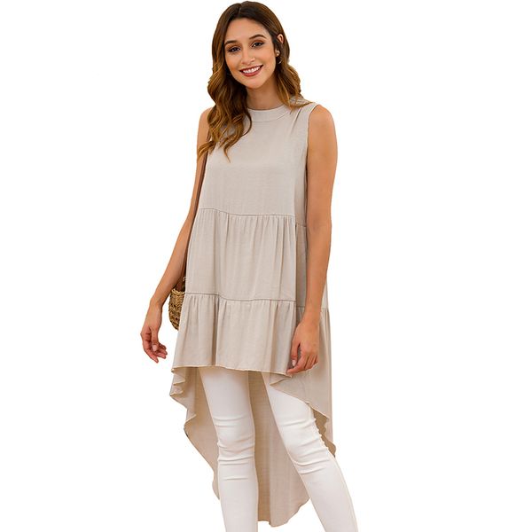 summer elegant women beigie crew neck backless cap sleeveless a-line shirt panelled high low asymmetrical irregular boho casual tunic, White
summer elegant women beigie crew neck backless cap sleeveless a-line shirt panelled high low asymmetrical irregular boho casual tunic, White