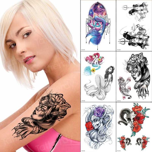 waterproof temporary tattoo sticker women's big size arm back fish mermaid tattoos 6pcs/sets fake tatoo for girl woman
waterproof temporary tattoo sticker women's big size arm back fish mermaid tattoos 6pcs/sets fake tatoo for girl woman