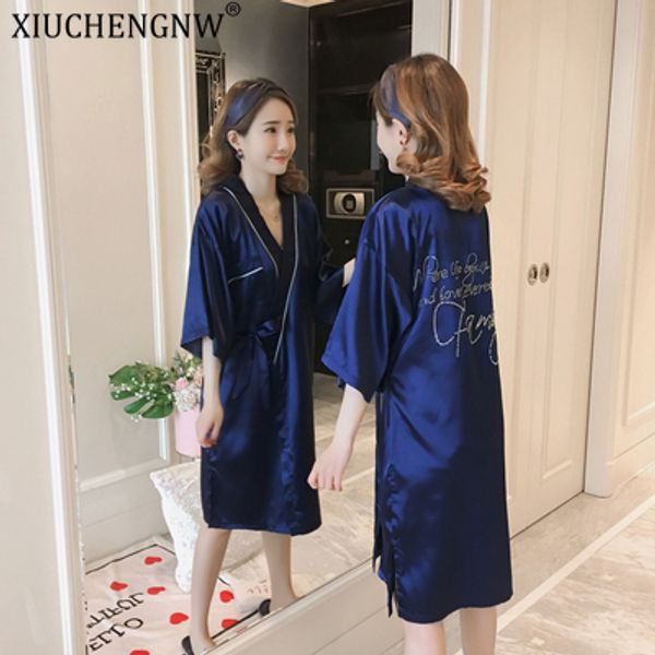 nightgown female spring and summer summer nightdress female kimono loose pajamas ice silk half sleeve lace ladies bathrobe, Black;red
nightgown female spring and summer summer nightdress female kimono loose pajamas ice silk half sleeve lace ladies bathrobe, Black;red