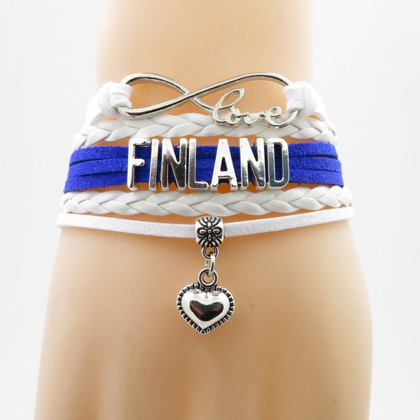 infinity love filand bracelet filand country flag bracelet heart charm leather wrap bracelet & bangle for woman and man, Golden;silver
infinity love filand bracelet filand country flag bracelet heart charm leather wrap bracelet & bangle for woman and man, Golden;silver