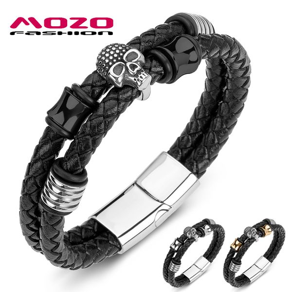2020 male bracelets braided genuine leather rope chain stainless steel skull bangle punk bangle new jewelry, Golden;silver
2020 male bracelets braided genuine leather rope chain stainless steel skull bangle punk bangle new jewelry, Golden;silver