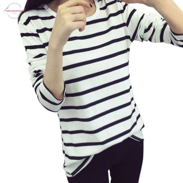 cotton fashion women stripped long sleeve o neck summer casual women t shirt black white stripes tee shirt female t shirts
cotton fashion women stripped long sleeve o neck summer casual women t shirt black white stripes tee shirt female t shirts