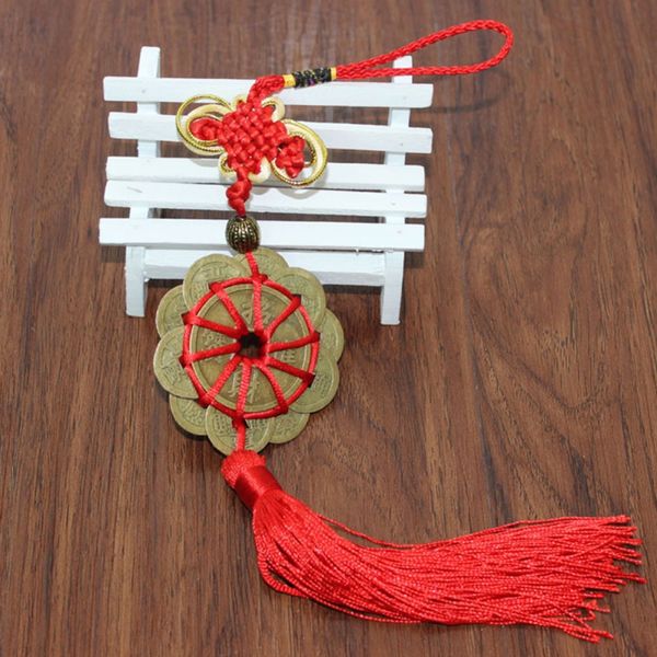 

new 10 lucky ancient braided handmade chinese knot feng shui coins prosperity protection good fortune home car decor
