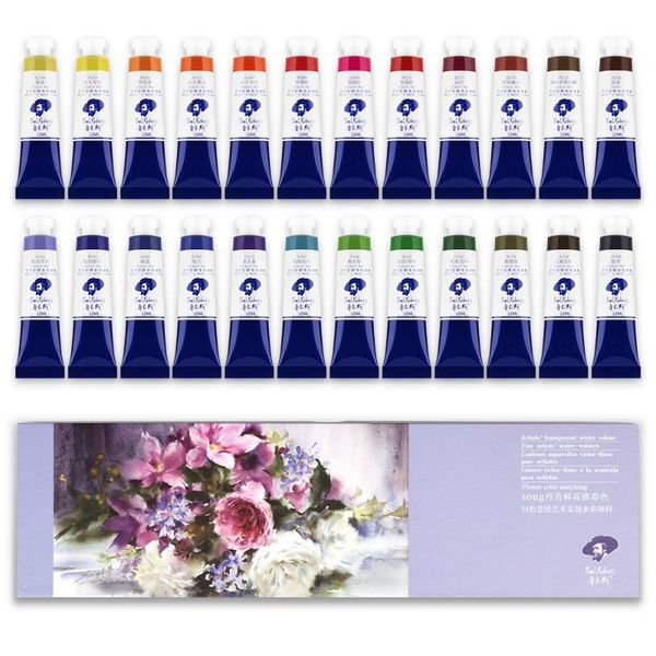 rubens artist grade portable tubular watercolor paint set 24 single colors 12ml/tube - perfect for hobbyist & artist
rubens artist grade portable tubular watercolor paint set 24 single colors 12ml/tube - perfect for hobbyist & artist