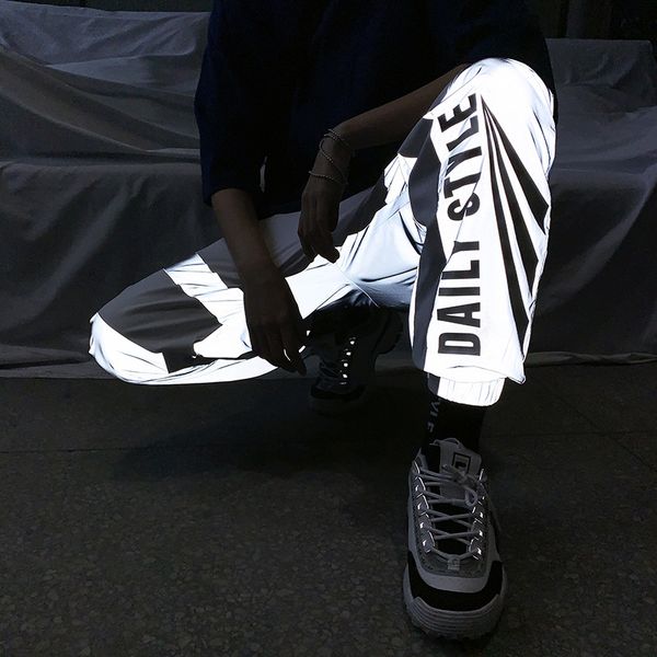 septhydrogen brand summer men women sweatpant flash reflective pants joggers hip hop dance show party night jogger baggy trousers, Black
septhydrogen brand summer men women sweatpant flash reflective pants joggers hip hop dance show party night jogger baggy trousers, Black