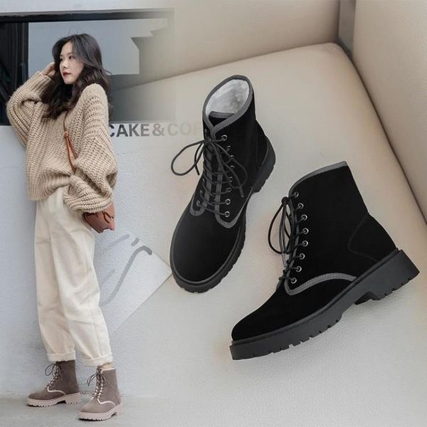winter women's boots thickened flat-bottom round-end solid fashionable simple lace-up warm-keeping rubber basic women's boots, Black
winter women's boots thickened flat-bottom round-end solid fashionable simple lace-up warm-keeping rubber basic women's boots, Black