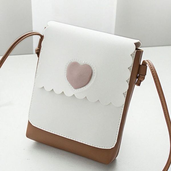fashion mini handbag women's bag love peach single shoulder small square bag mobile phone purse ladies leather flap