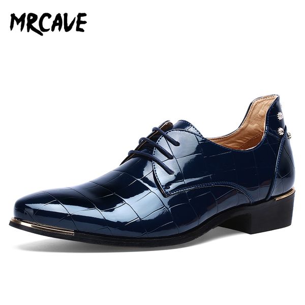 rivets men's patent leather dress shoes crocodile embossed pu leather men shoes male business wedding dance party brogue, Black
rivets men's patent leather dress shoes crocodile embossed pu leather men shoes male business wedding dance party brogue, Black