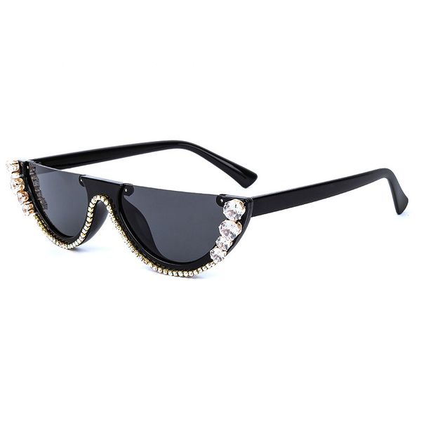 luxury crystal trendy half frame rimless bling cat eye sunglasses womens sunglasses brand designer vintage rhinestone sunglaasses, White;black
luxury crystal trendy half frame rimless bling cat eye sunglasses womens sunglasses brand designer vintage rhinestone sunglaasses, White;black