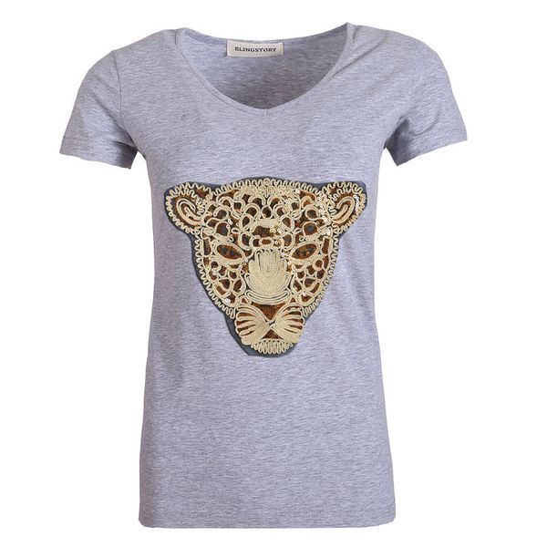 plus size summer tshirts for women leopard head pattern short sleeve t-shirts cutton v-neck casual tshirts, White
plus size summer tshirts for women leopard head pattern short sleeve t-shirts cutton v-neck casual tshirts, White