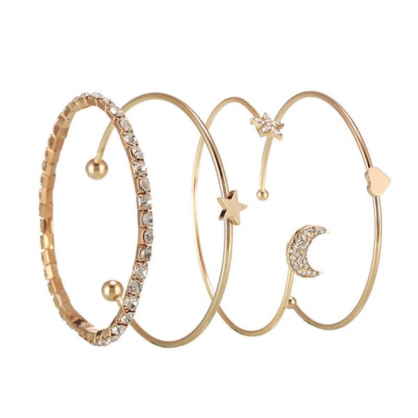 4pcs/set heart star moon women charm bracelets adjustable bangle lovers lucky friendship wish bracelet jewelry valentine's day gift, Black
4pcs/set heart star moon women charm bracelets adjustable bangle lovers lucky friendship wish bracelet jewelry valentine's day gift, Black