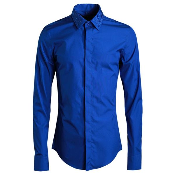 4 color men shirt luxury embroidered collar mens dress shirt white black navy blue solid fashion mens shirts casual slim fit
4 color men shirt luxury embroidered collar mens dress shirt white black navy blue solid fashion mens shirts casual slim fit