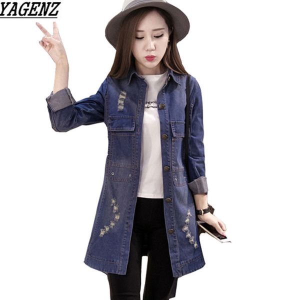 denim jacket women medium length jeans overcoat ladies jackets hole long sleeves plus size 4xl women basic coats yagenz 264, Black;brown
denim jacket women medium length jeans overcoat ladies jackets hole long sleeves plus size 4xl women basic coats yagenz 264, Black;brown