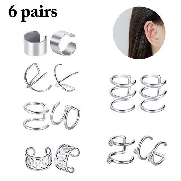 2019 new 6 pairs fashion punk rock ear clip cuff wrap earrings no piercing-clip on cartilage wrap silver earring dropshipping
2019 new 6 pairs fashion punk rock ear clip cuff wrap earrings no piercing-clip on cartilage wrap silver earring dropshipping
