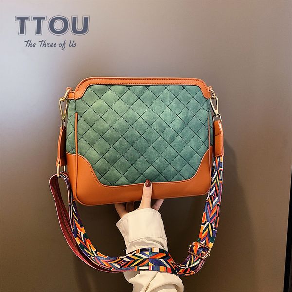 

ttou mode brede band patchwork schoudertas vrouwen hoge kwaliteit lederen tas voor kantoor dagelijks handtas 2019 hete verkoop
