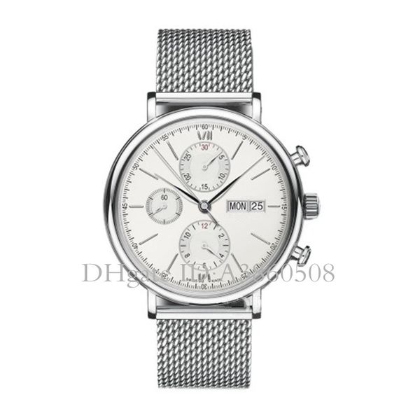 men's business watches 41mm stainless steel strap watch os quartz chronograph watches montre de luxe, Slivery;brown
men's business watches 41mm stainless steel strap watch os quartz chronograph watches montre de luxe, Slivery;brown
