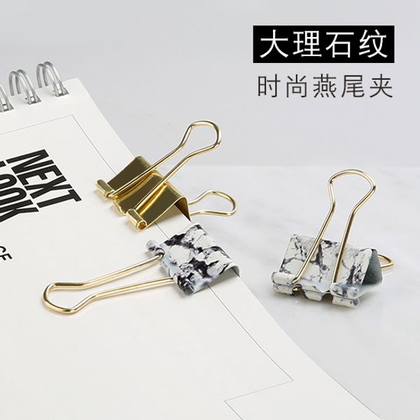 creative marble texture long tail folder clip gold fashion dovetail color clip office supplies ticket holder
creative marble texture long tail folder clip gold fashion dovetail color clip office supplies ticket holder