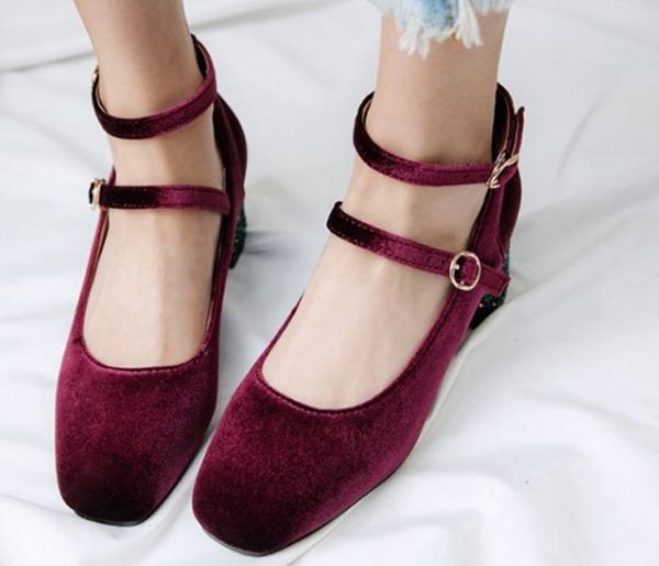 2018 suede women's shoes in spring and autumn with new style high heel coarse heel square head, Black
2018 suede women's shoes in spring and autumn with new style high heel coarse heel square head, Black