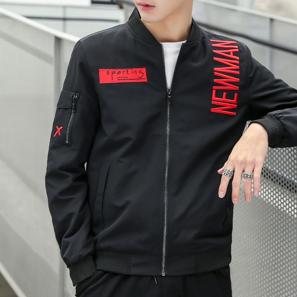 port& men bomber jacket thin slim long sleeve baseball jackets letter zipper windbreaker male outwear brand cloth, Black;brown
port& men bomber jacket thin slim long sleeve baseball jackets letter zipper windbreaker male outwear brand cloth, Black;brown