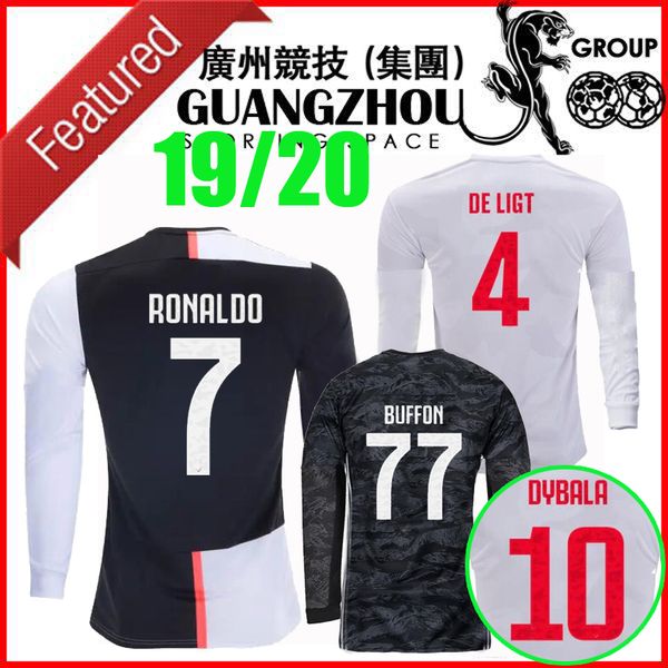 

19 20 ronaldo juventu long leeve occer jer ey 2019 2020 de ligt dybala higuain buffon maglie futbol man kid kit training football hirt