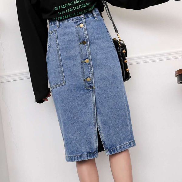 new korean fashion split denim skirts womens chic high waist skirt summer spring jeans skirt casual midi 2019, Black
new korean fashion split denim skirts womens chic high waist skirt summer spring jeans skirt casual midi 2019, Black