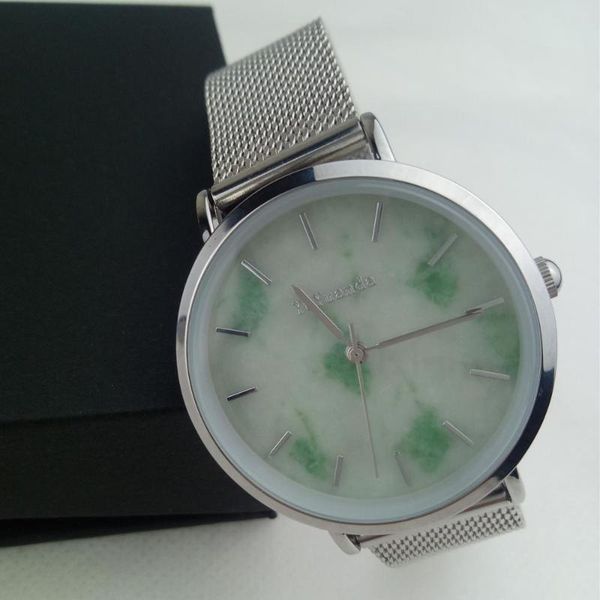 luxury women watch natural jade quartz brand creative couple clock ultra-thin personality fashion simple business men watches, Slivery;brown 
luxury women watch natural jade quartz brand creative couple clock ultra-thin personality fashion simple business men watches, Slivery;brown