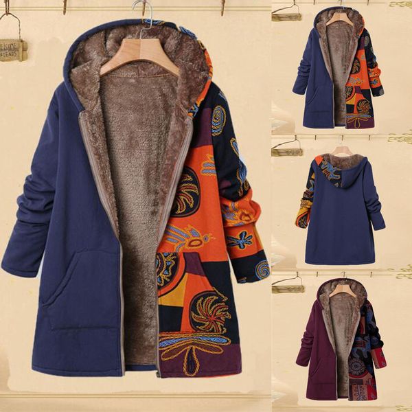 coat winter women warm outwear coats vintage floral print hooded pockets oversize coats female thick jackets 19sep26, Black
coat winter women warm outwear coats vintage floral print hooded pockets oversize coats female thick jackets 19sep26, Black