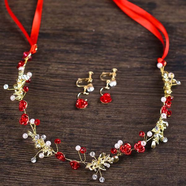 red flower pearl bridal headband earrings wedding hair accessories gold hairpin barrettes jewelry women tiara jewelry sets, Slivery;golden
red flower pearl bridal headband earrings wedding hair accessories gold hairpin barrettes jewelry women tiara jewelry sets, Slivery;golden