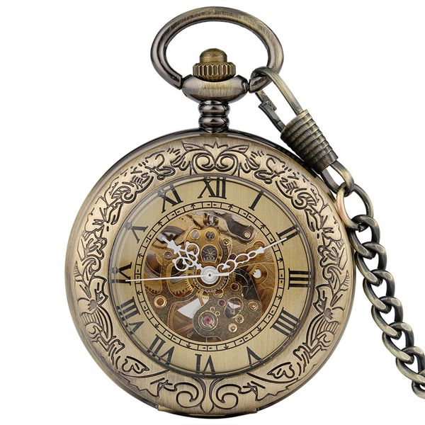 bronze vintage pocket watch roman numerals skeleton automatic mechanical watches men women self-winding clock fob pendant chain, Slivery;golden
bronze vintage pocket watch roman numerals skeleton automatic mechanical watches men women self-winding clock fob pendant chain, Slivery;golden