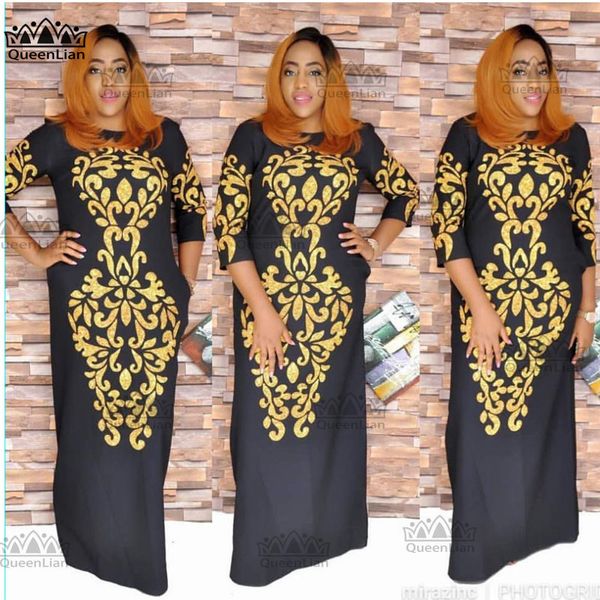 2018 size(l-3xl) new african dashiki fashion black gold pattern super elastic party plus size loose dress for lady cp04#, Red
2018 size(l-3xl) new african dashiki fashion black gold pattern super elastic party plus size loose dress for lady cp04#, Red