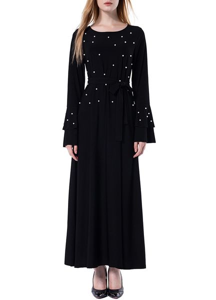women muslim dress caftans long sleeves pearls flared cuff tied waist middle east abaya vestidos g12398b-2xl, Red
women muslim dress caftans long sleeves pearls flared cuff tied waist middle east abaya vestidos g12398b-2xl, Red