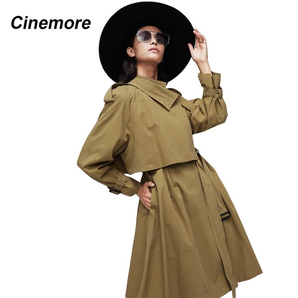 cinemore 2020 new arrival autumn trench coat women cotton long hooded coat loose clothing oversized outerwear 9002, Tan;black
cinemore 2020 new arrival autumn trench coat women cotton long hooded coat loose clothing oversized outerwear 9002, Tan;black