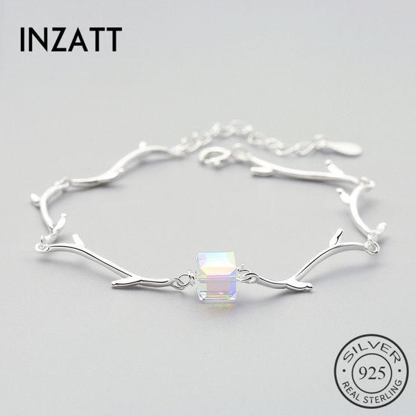 inzatt trendy 925 sterling silver crystal square bracelet for women geometric summer metal branch chain jewelry romantic gift, Golden;silver
inzatt trendy 925 sterling silver crystal square bracelet for women geometric summer metal branch chain jewelry romantic gift, Golden;silver