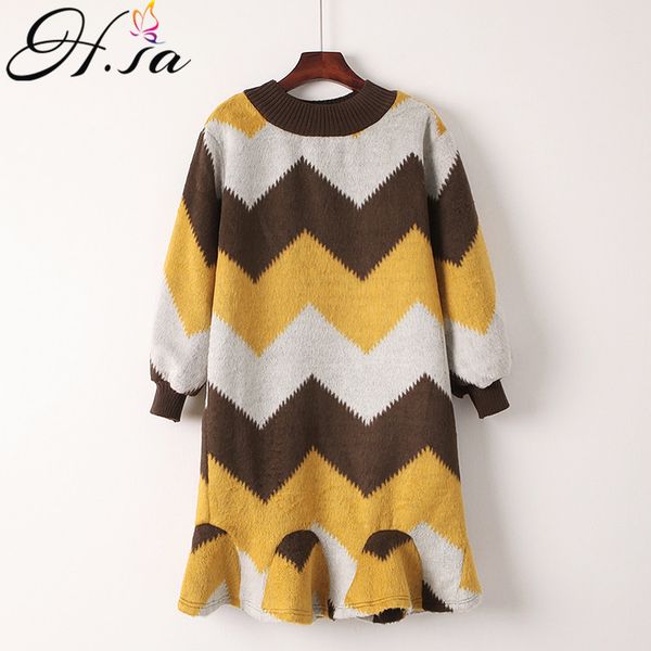 h.sa 2018 spring winter sweater dresses women long sleeve fishtail knee length pull femme hiver latern sleeve cashmere pullover, White;black
h.sa 2018 spring winter sweater dresses women long sleeve fishtail knee length pull femme hiver latern sleeve cashmere pullover, White;black