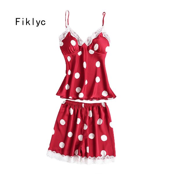 fiklyc underwear sleeveless summer & sweet lace faux silk dot pajamas sets with chest padded short pants thin nightwear new, Blue;gray
fiklyc underwear sleeveless summer & sweet lace faux silk dot pajamas sets with chest padded short pants thin nightwear new, Blue;gray