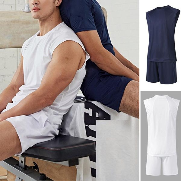2020 summer men sporting suits casual casual athletic sets fashion sleeveless round neck tracksuits solid color breathable suit, Gray
2020 summer men sporting suits casual casual athletic sets fashion sleeveless round neck tracksuits solid color breathable suit, Gray