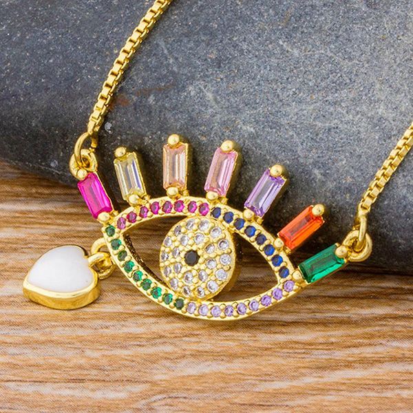 new design colorful evil eye choker necklace gold color copper zircon charm chain pendant necklace jewelry for women female gift ejhod, Silver
new design colorful evil eye choker necklace gold color copper zircon charm chain pendant necklace jewelry for women female gift ejhod, Silver