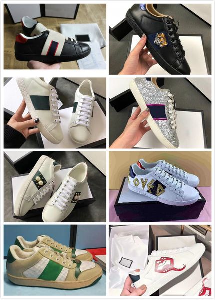 new real leather sneakers shoes men women ace casual shoes with brown elasticity stripes size 34-46, Black
new real leather sneakers shoes men women ace casual shoes with brown elasticity stripes size 34-46, Black