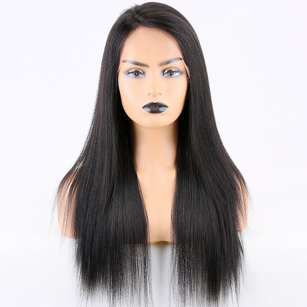 human hair lace front wigs 1b of black yaki straight 20 inch indian remy haman hair with preplucked hairline babyhair, Black;brown
human hair lace front wigs 1b of black yaki straight 20 inch indian remy haman hair with preplucked hairline babyhair, Black;brown