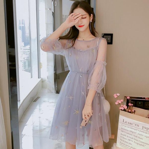 niche dress summer women's 2019 new chic gentle skirt fairy super fairy, Black;gray
niche dress summer women's 2019 new chic gentle skirt fairy super fairy, Black;gray