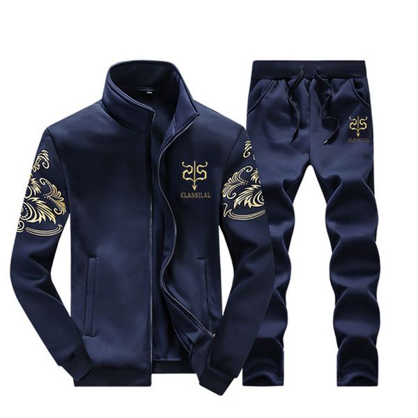 men fashion clothing set winter brand printed embroidery stand color coat + pants two piece set mens casual trade soprts style tracksuits, Gray
men fashion clothing set winter brand printed embroidery stand color coat + pants two piece set mens casual trade soprts style tracksuits, Gray