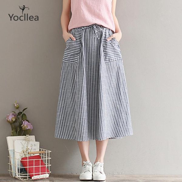 summer women's retro a-line skirts japanese style stripe cotton and linen all-match mid length bust skirt girl student, Black
summer women's retro a-line skirts japanese style stripe cotton and linen all-match mid length bust skirt girl student, Black