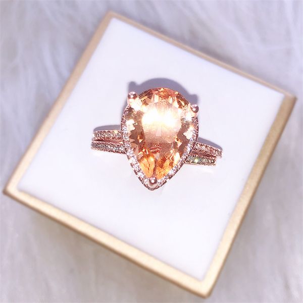 14k rose gold diamond-encrusted ring set pear shape anillos engagement wedding female jewelry gemstone pink z ring bizuteria
14k rose gold diamond-encrusted ring set pear shape anillos engagement wedding female jewelry gemstone pink z ring bizuteria
