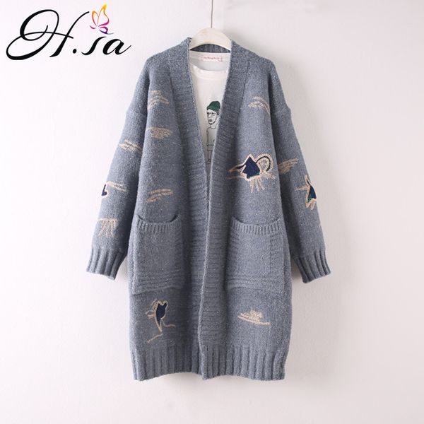 hsa 2018 autumn winter long sweater cardigans v neck casual maxi embroidery cute cardigans winter warm thick sweater coat, White
hsa 2018 autumn winter long sweater cardigans v neck casual maxi embroidery cute cardigans winter warm thick sweater coat, White