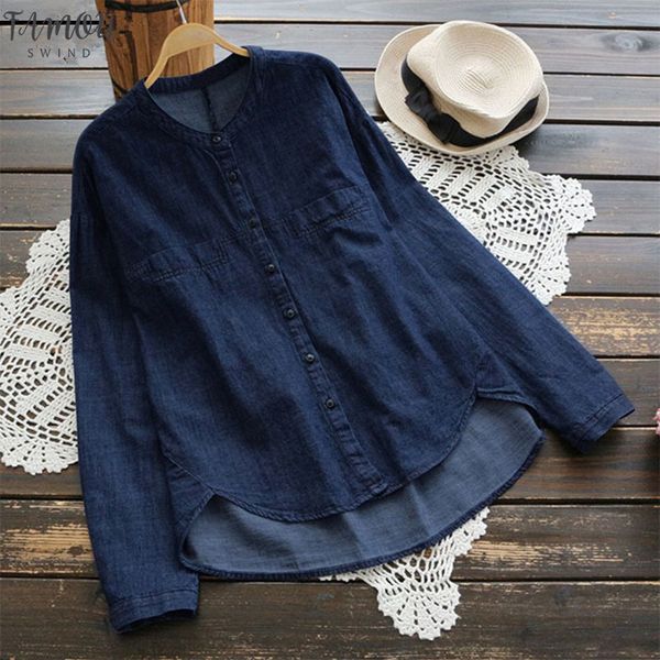 plus size s 5xl jean blouse autumn stand collar long sleeve women blouses solid office shirt casual solid blusas chemise femme, White
plus size s 5xl jean blouse autumn stand collar long sleeve women blouses solid office shirt casual solid blusas chemise femme, White