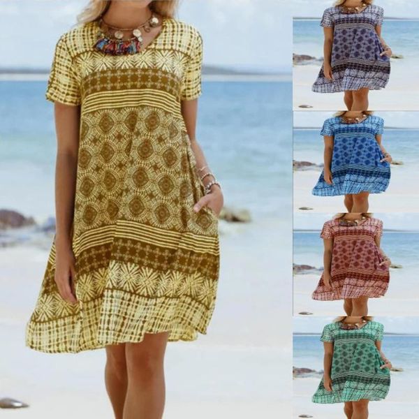 women's swimwear dresses plus size casual daisy summer print o-neck short sleeve loose dress beach vestidos de verano saida prai, White;black
women's swimwear dresses plus size casual daisy summer print o-neck short sleeve loose dress beach vestidos de verano saida prai, White;black
