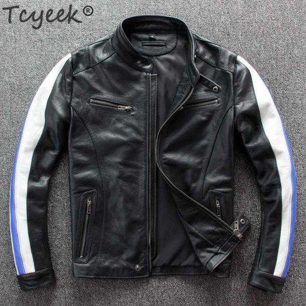 tcyeek 100% genuine leather jacket men clothes 2020 streetwear moto biker real cow leather coat mens coats jackets 91111, Black
tcyeek 100% genuine leather jacket men clothes 2020 streetwear moto biker real cow leather coat mens coats jackets 91111, Black